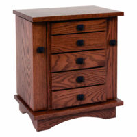 Winged Mission Dresser Top Jewelry Cabinet